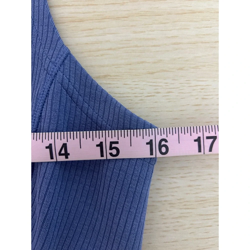 Lululemon Ribbed Softstreme‎ Slim-Fit Tank Dress Oasis Blue size 4 athleisure